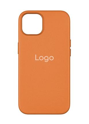 Панель-накладка, чехол magsafe leather case для iphone 15 orange