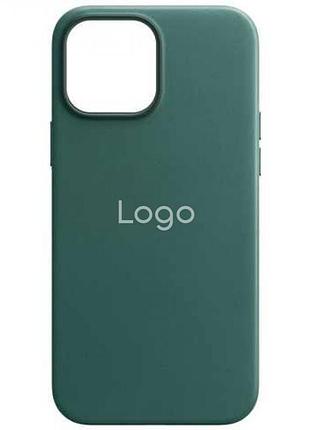Чехол leather case для apple iphone 14 pine needle green