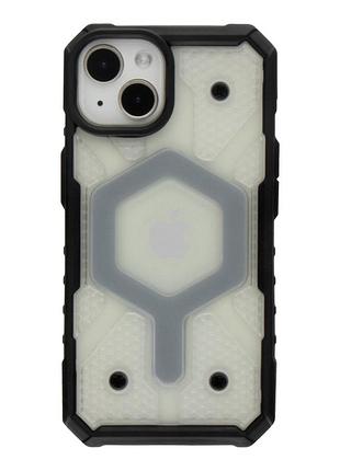 Чехол armorhex tpu pc magnetic case з magsafe для iphone 15 transparent grey