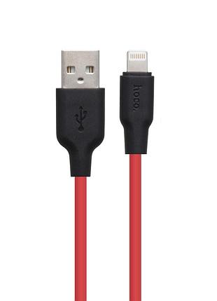 Зарядний дата кабель hoco. x21 plus usb на lightning 0.25м силіконове обплетення струм 2.4a чотирижильний емальований провід,