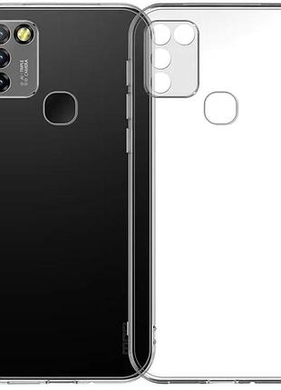 Чохол tpu transparent 1.5 мм із захистом камери для infinix hot 10 lite, прозорий захисний кейс безбарвний