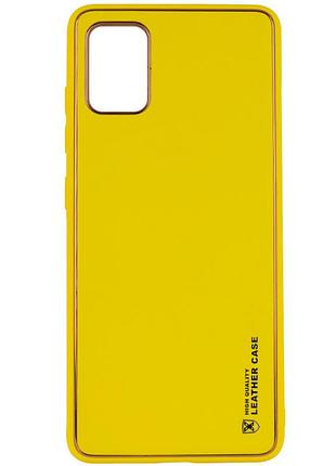 Кожаный чехол xshield для samsung galaxy a04s желтый / yellow
