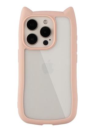 Чехол tpu+pc cat ears case с кошачьими ушками для iphone 15 pro pink