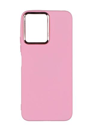 Чехол silicone cover metal рамка (aa) для xiaomi redmi 12 light pink