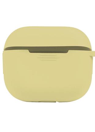 Чохол silicone case з карабіном для airpods 3 crem yellow
