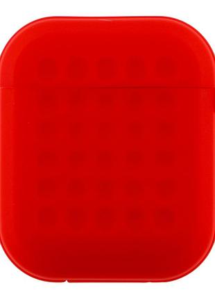 Футляр silicone fashion case с карабином для airpods 1/airpods 2 red