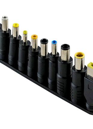 Кабель type-c to dc поддержка быстрой зарядки pd65w 5.5х2.1 mm (+ 10 переходников) длина 1.8m black