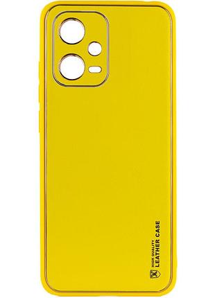 Кожаный чехол xshield для xiaomi poco x5 5g / redmi note 12 5g желтый / yellow