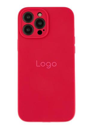 Чехол silicone case full с защитой камеры для iphone 13 pro rose red