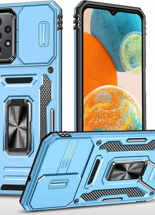 Ударопрочный чехол camshield army ring для samsung galaxy a23 4g голубой / light blue