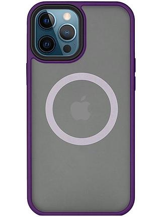 Tpu+pc чехол metal buttons with magsafe для apple iphone 13 pro (6.1") темно-фиолетовый