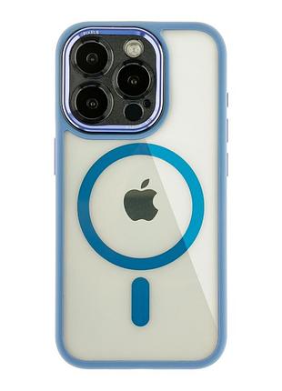 Чехол creative tpu pc metal calais з magsafe для apple iphone 15 pro light blue