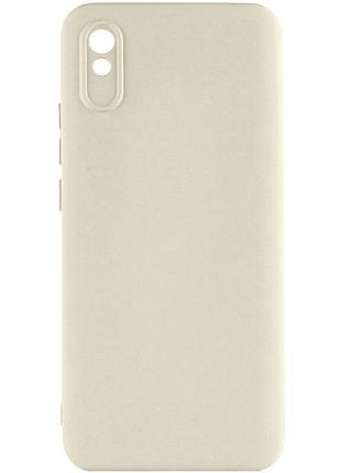 Чехол tpu getman liquid silk full camera для xiaomi redmi 9a песочный / sand