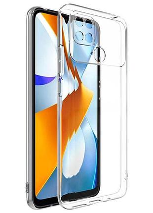 Чохол tpu transparent 1.5 мм із захистом камери для xiaomi poco c40, прозорий захисний кейс безбарвний