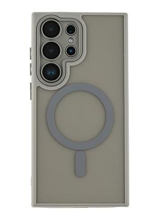 Чехол-накладка magnetic matte camera lens with magsafe for samsung galaxy s24+ 5g grey