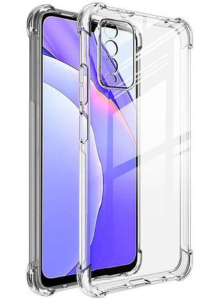 Tpu чохол getman ease logo посилені кути full camera для xiaomi redmi note 9 4g/9 power/poco m3/9t безбарвний (прозорий)