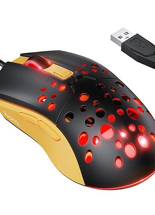 Мышь проводная hoco gm51 sky luminous black / yellow