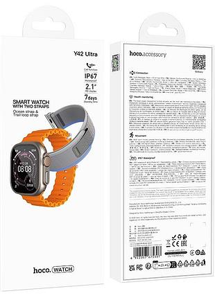 Смарт годинник hoco y42 ultra (nylon) bluetooth 5.3 (можна приймати та здійснювати виклики прямо з годинника) ip67 основний чіпсет