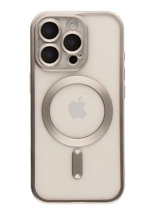 Чехол tpu metallic full camera magsafe для iphone 16 pro max chrome titan