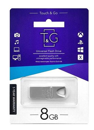 Флеш память t&g usb 2.0 8gb metal 117 steel