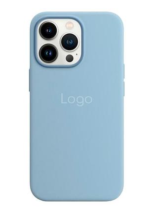 Чохол silicone magsafe посиленого захисту для apple iphone 13 pro max blue fog