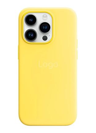 Чехол silicone magsafe усиленной защиты для apple iphone 14 pro max canary yellow