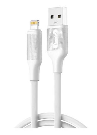 Кабель зарядки usb xo-nb265 usb to lightning 2.4a/1метр для синхронизации для телефона/смартфона white