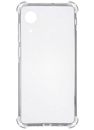 Tpu чехол getman ease logo усиленные углы full camera для samsung galaxy a03 core бесцветный (прозрачный)