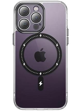 Чехол tpu+pc colorful with magsafe для apple iphone 13 pro (6.1") black