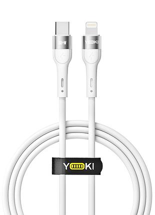 Кабель для зарядки та обміну даними usb yoki yk-ex11 extra series type-c to lightning 30w (3a/10v) 1.2m white