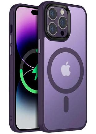 Чохол ummi colorful with magsafe для iphone 14 pro max для телефону магнітна зарядка айфон 14 про макс dark purple