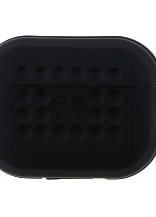 Футляр silicone fashion case с карабином для airpods pro black