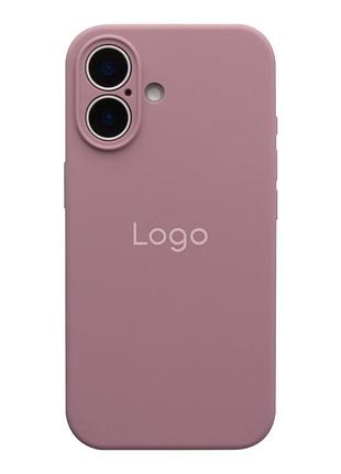 Чехол silicone case full с защитой камеры для iphone 16 blackcurrant