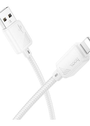 Кабель для зарядки и передачи данных usb hoco x113 nylon braided 2.4a usb-a to lightning 1m white