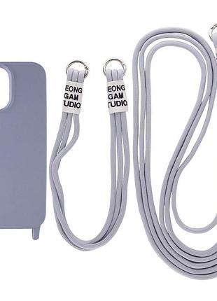 Силиконовый чехол tpu two straps california для apple айфон 13 с двумя ремешками stone
