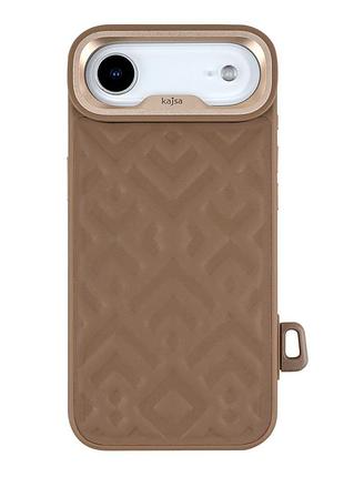 Чохол-накладка kajsa briquette collection rhombus для iphone17 air desert gold o-ring