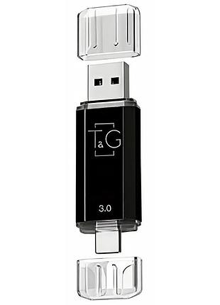 Флеш-накопитель t&g 009 star series 2in1 usb 3.0 (usb-a/c) — 256gb черный