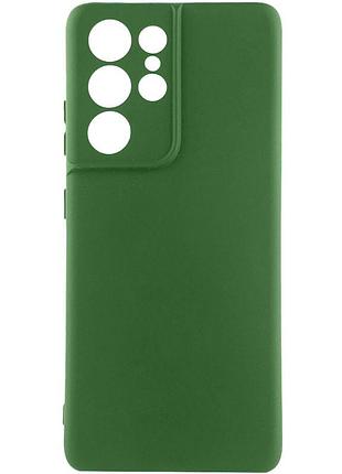 Чохол tpu getman liquid silk full camera для samsung galaxy s22 ultra зелений / dark green