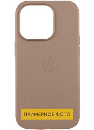Шкіряний чохол leather case (aaa) with magsafe and animation для apple iphone 16 (6.1") taupe