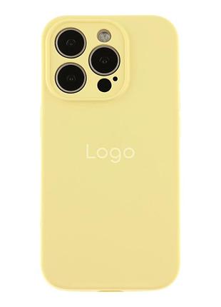 Чохол silicone case full із захистом камери для iphone 16 pro crem yellow