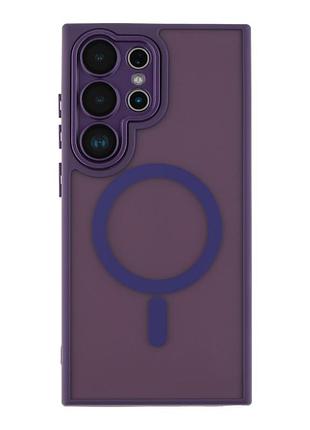Чехол-накладка magnetic matte camera lens with magsafe for samsung galaxy s25 ultra 5g dark purple