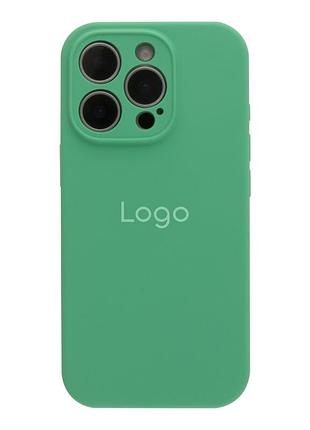 Чехол silicone case full с защитой камеры для iphone 16 pro max spearmint