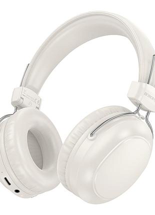 Бездротова стерео гарнітура borofone bo33 melody до 18 годин роботи, bluetooth v5.4 (чіп blue trum ab5656b) ємністю 250mah white