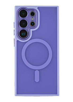 Чехол-накладка magnetic matte camera lens with magsafe for samsung galaxy s24 ultra 5g elegant purple