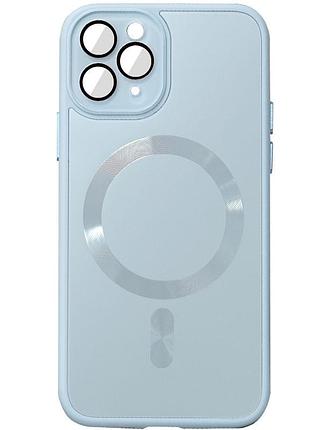 Чохол tpu+glass sapphire midnight with magsafe для apple iphone 14 pro (6.1") блакитний / blue