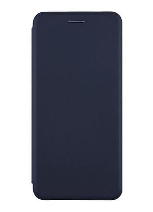 Кожаный чехол-книжка 360 hard для motorola g55 карман для карт dark blue