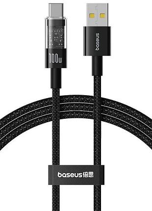 Дата кабель baseus gem fast charging usb to type-c 100w (2m) (p10373002111) cluster black