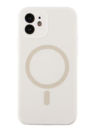 Чохол накладка glow silicone case з рамкою камери для iphone 12 панель-накладка для телефону з magsafe white