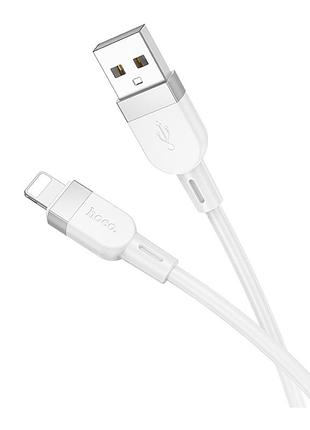 Кабель для зарядки и передачи данных usb hoco x109 silicone 2.4a usb to lightning 1m white