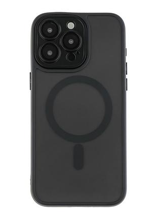 Чехол-накладка magnetic matte camera lens with magsafe for iphone 14 pro max black